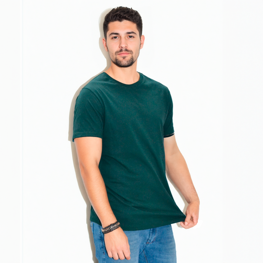 Camiseta masculina básica verde musgo