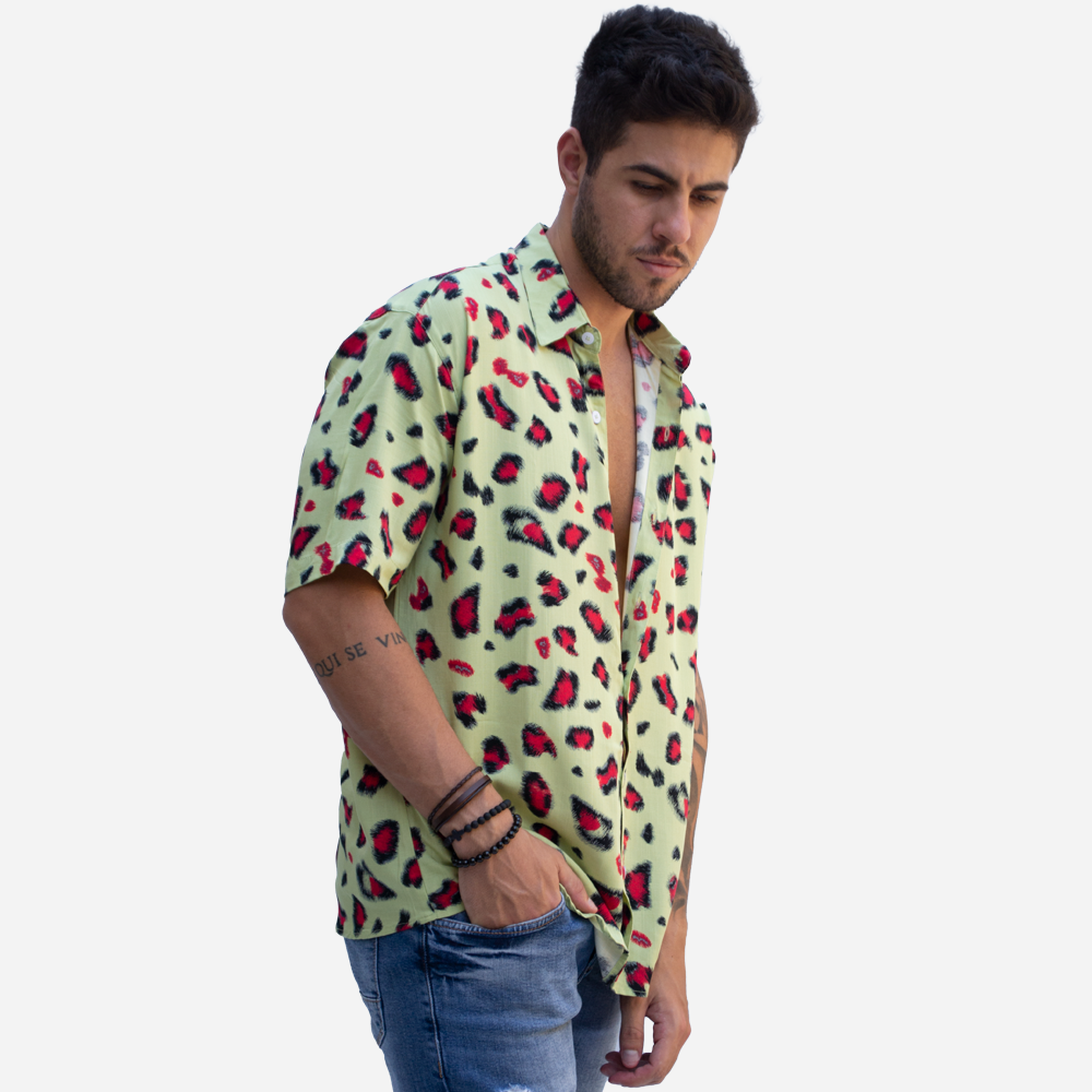 Camisa de viscose estampada