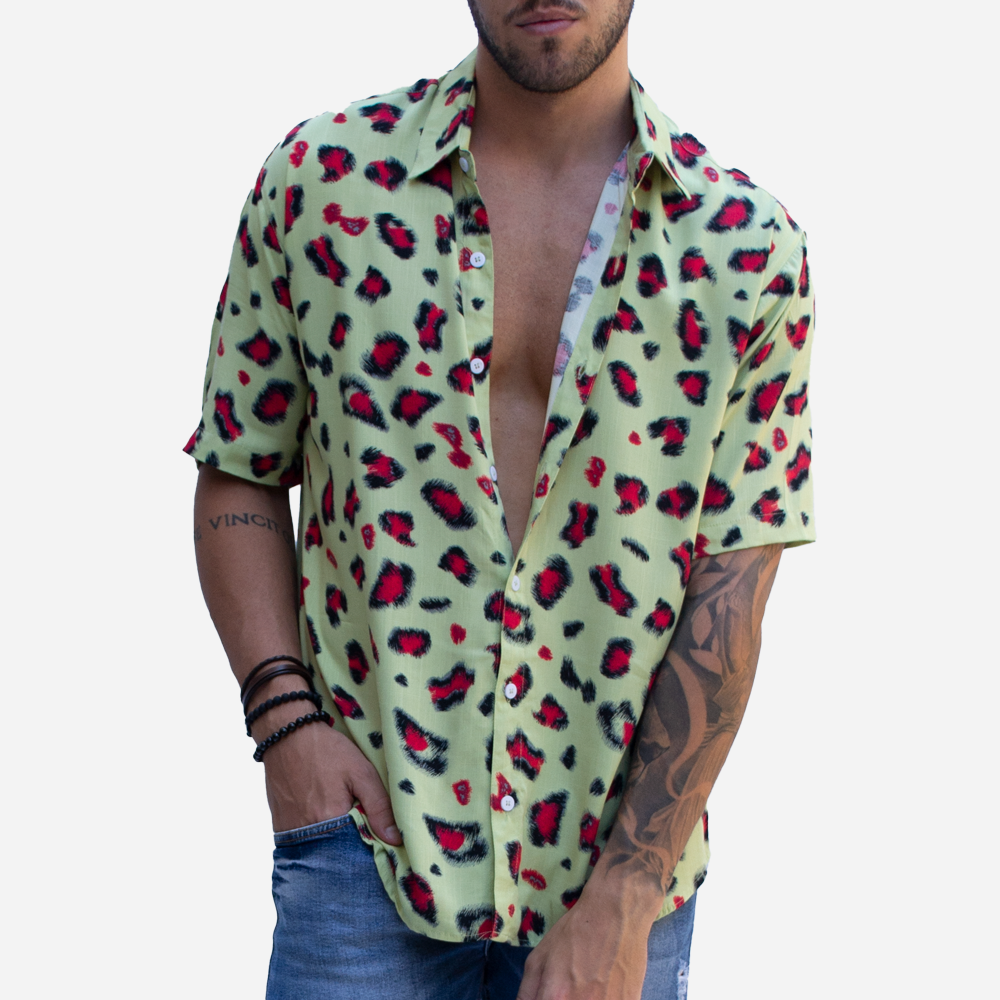 Camisa de viscose estampada