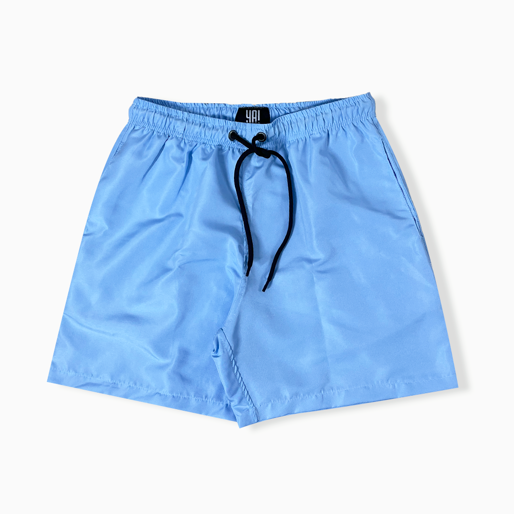 Shorts curto masculino de tactel azul claro