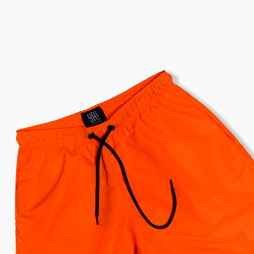 Shorts curto masculino de tactel laranja neon