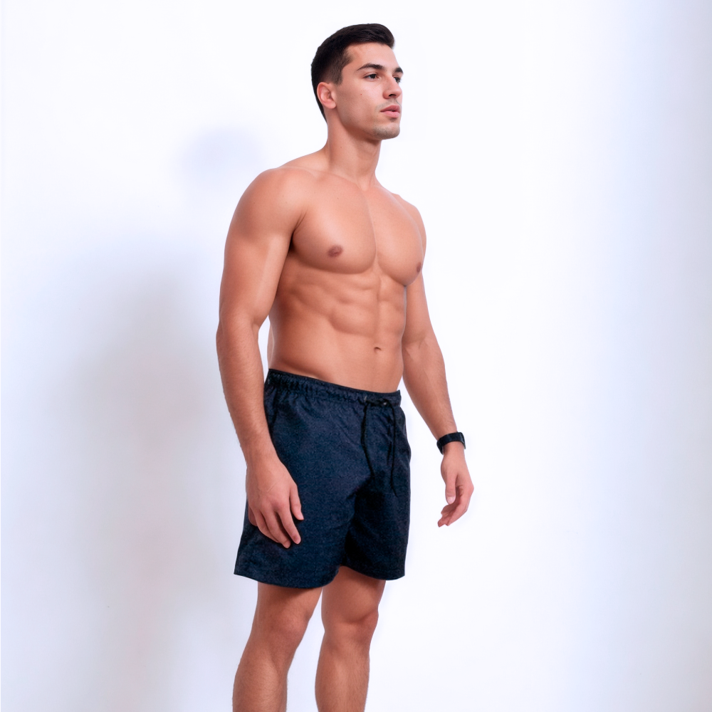 Shorts curto masculino de tactel azul marinho