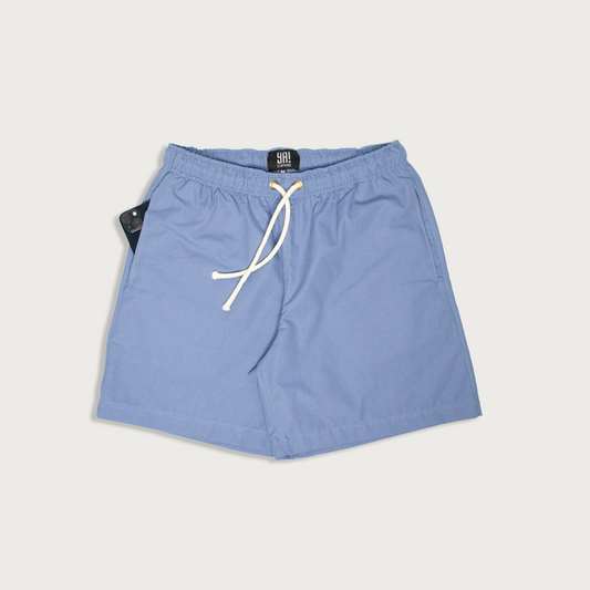 Shorts curto masculino de linho azul