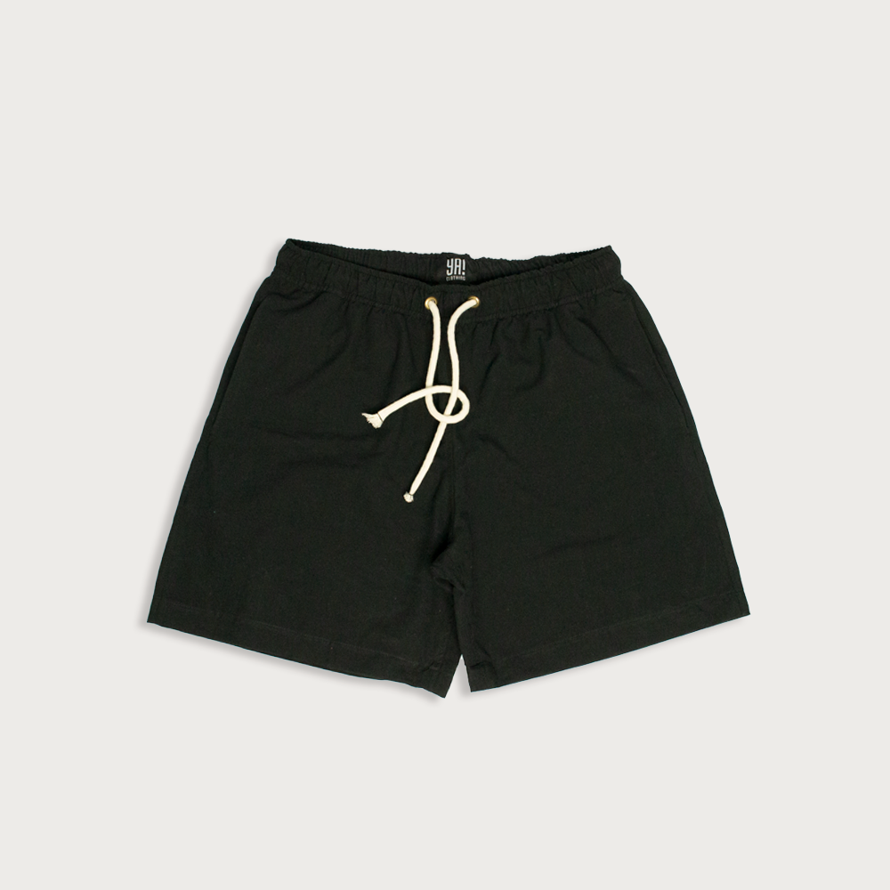 Shorts curto masculino de linho preto