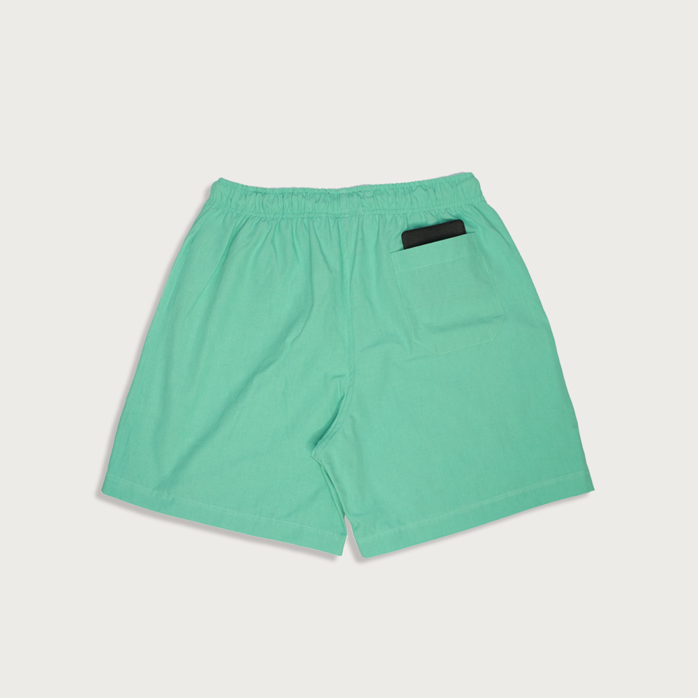 Shorts curto masculino de linho verde